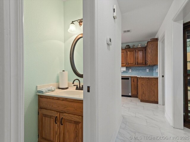 3730 E Mountain Rd, Bartlesville, OK 74003 - bathroom with marble finish flooring and vanity