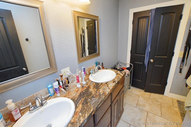 21887 Coffee Hollow Rd, Tahlequah, OK 74464 - full bathroom featuring double vanity and tile patterned flooring