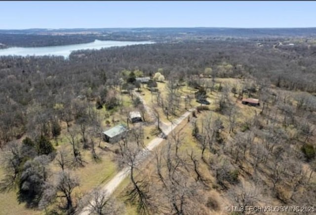 8420 S 145th W Ave, Sapulpa, OK 74066 - aerial view of property and surrounding area with a large body of water and a forest