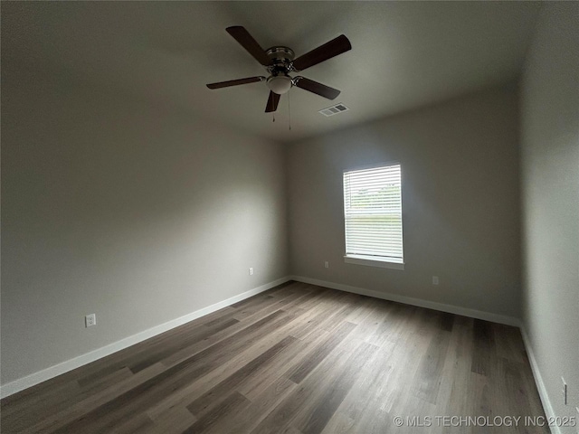 373 Worth Ave, Durant, OK 74701 - unfurnished room featuring dark wood-style floors and a ceiling fan