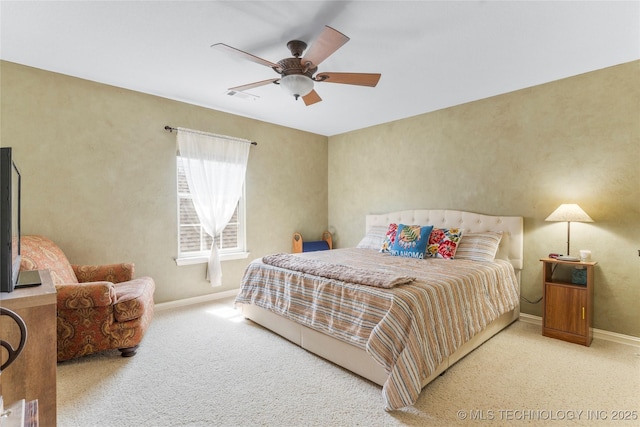 8811 E 110th St S, Bixby, OK 74133 - carpeted bedroom featuring baseboards and ceiling fan