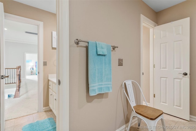 8811 E 110th St S, Bixby, OK 74133 - bathroom featuring tile patterned floors and vanity