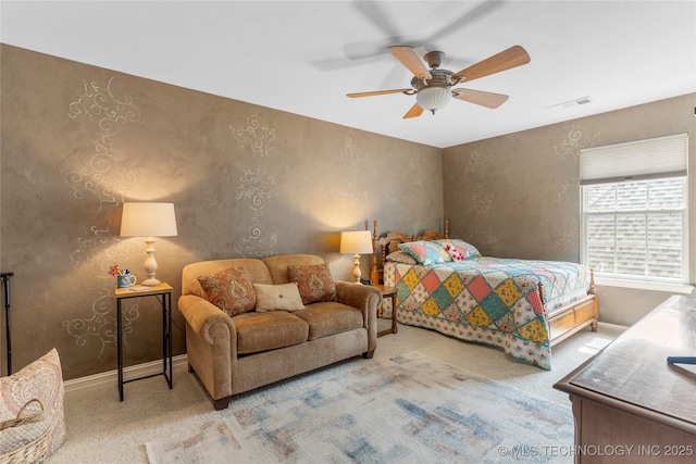 8811 E 110th St S, Bixby, OK 74133 - carpeted bedroom featuring baseboards and ceiling fan
