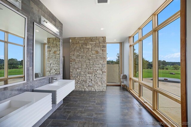 421403 E 1920th Rd, Antlers, OK 74523 - unfurnished sunroom featuring a sink