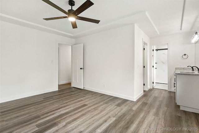 10062 E Northshire St, Claremore, OK 74017 - unfurnished room with a ceiling fan and wood finished floors