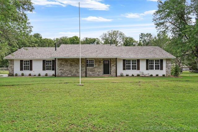 10062 E Northshire St, Claremore, OK 74017 - ranch-style home featuring stone siding and a shingled roof