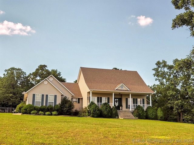 17978 W Stone Chapel Rd, Tahlequah, OK 74464 - cape cod home with a front yard and a porch