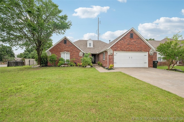 1701 W Durham St, Broken Arrow, OK 74011 - traditional home with brick siding, an attached garage, concrete driveway, and a shingled roof