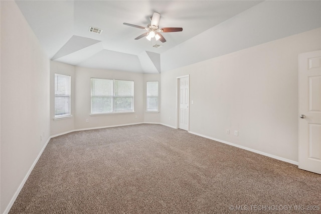 1701 W Durham St, Broken Arrow, OK 74011 - carpeted spare room featuring ceiling fan and lofted ceiling