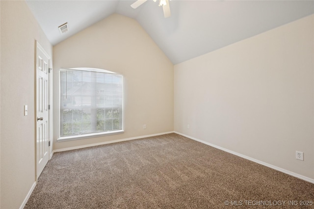 1701 W Durham St, Broken Arrow, OK 74011 - carpeted empty room featuring lofted ceiling and ceiling fan