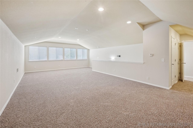 1701 W Durham St, Broken Arrow, OK 74011 - bonus room featuring lofted ceiling, light carpet, and recessed lighting