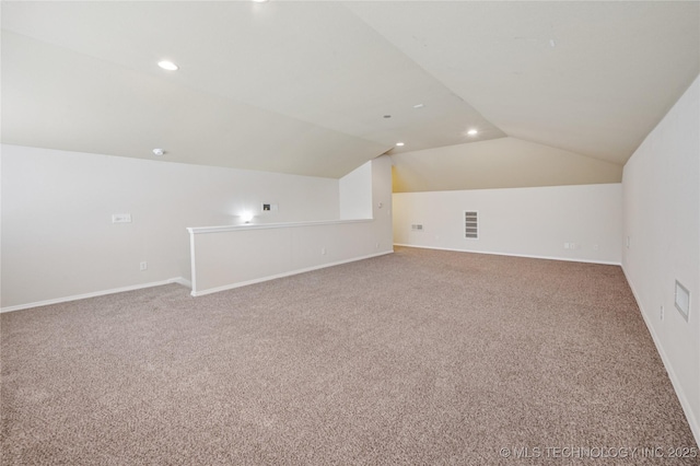 1701 W Durham St, Broken Arrow, OK 74011 - bonus room featuring lofted ceiling, carpet floors, and recessed lighting