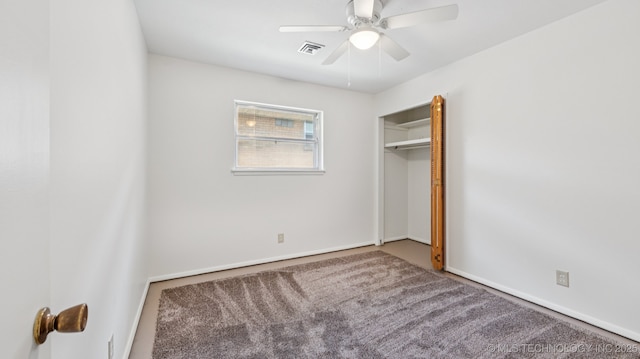 4944 Cornell Dr, Bartlesville, OK 74006 - unfurnished bedroom featuring carpet, ceiling fan, and a closet