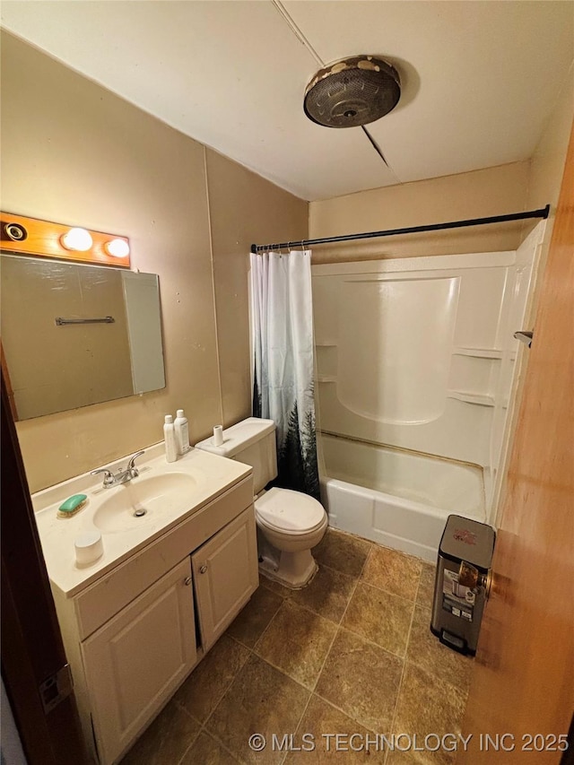 1503 Hillcrest, Durant, OK 74701 - bathroom with vanity, shower / bath combo, and stone finish floors