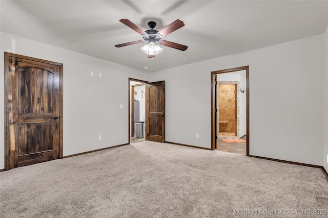 6335 S Watson, Sulphur, OK 73086 - unfurnished bedroom featuring carpet, ensuite bath, and a ceiling fan