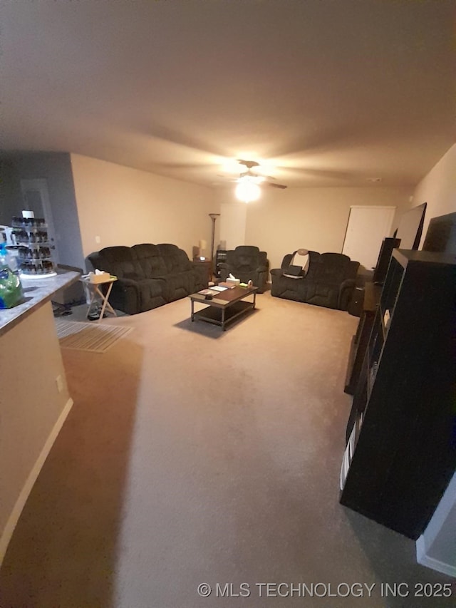 14652 S 276th E Ave, Coweta, OK 74429 - living room with carpet flooring and ceiling fan