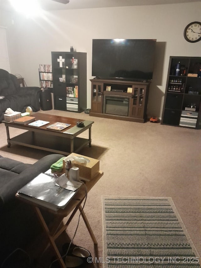14652 S 276th E Ave, Coweta, OK 74429 - living area featuring carpet and a ceiling fan