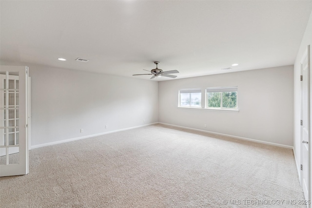 113 E 128th St S, Jenks, OK 74037 - carpeted empty room featuring recessed lighting and a ceiling fan