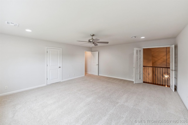 113 E 128th St S, Jenks, OK 74037 - carpeted empty room featuring ceiling fan and recessed lighting