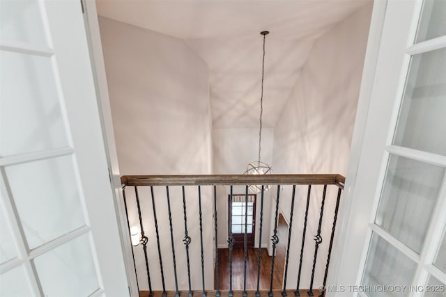 113 E 128th St S, Jenks, OK 74037 - staircase with a chandelier and wood finished floors