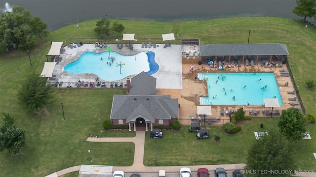 113 E 128th St S, Jenks, OK 74037 - aerial view of property's location featuring a pool area