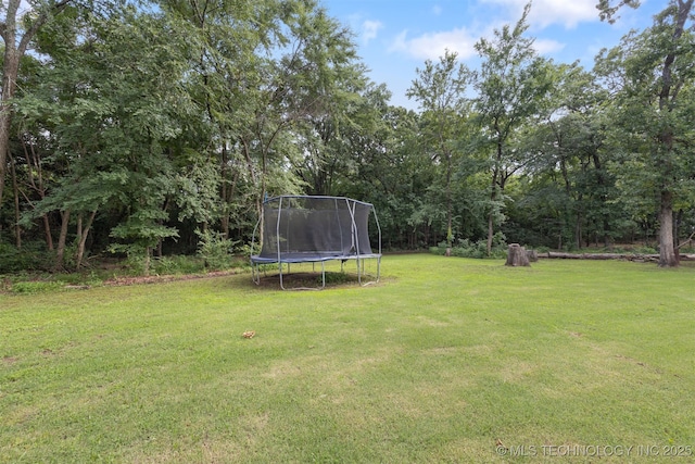 209 Shell Ln, Durant, OK 74701 - view of grassy yard with a trampoline