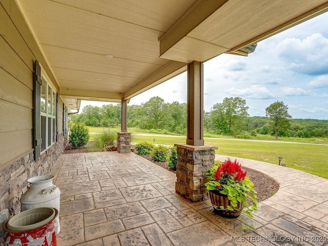 23997 County Road 1475th Loop, Ada, OK 74820 - covered porch with a lawn