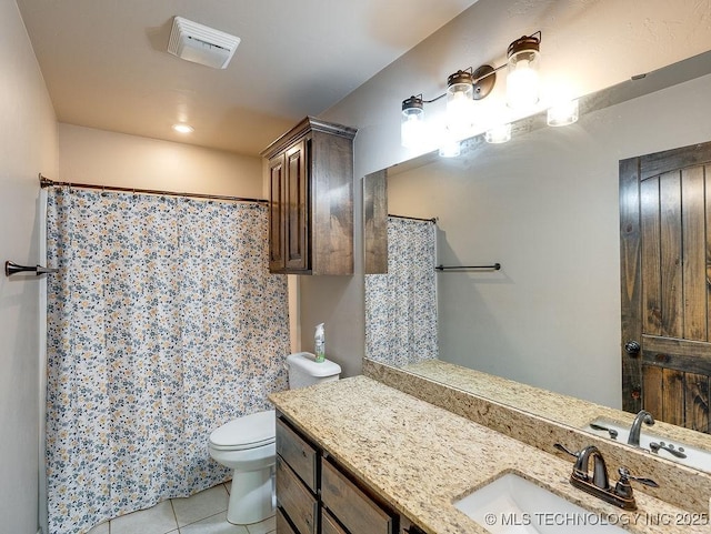 23997 County Road 1475th Loop, Ada, OK 74820 - full bath with tile patterned floors, vanity, and curtained shower