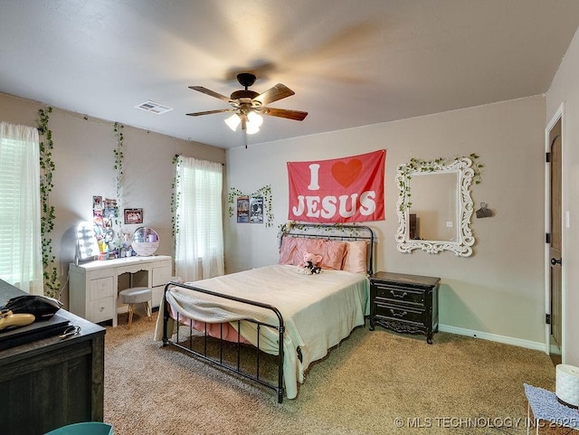 23997 County Road 1475th Loop, Ada, OK 74820 - bedroom with carpet flooring and a ceiling fan