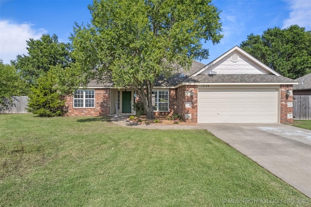 13124 N 133rd E Ave, Collinsville, OK 74021 - view of front of property featuring brick siding, an attached garage, concrete driveway, and a shingled roof