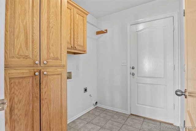 13124 N 133rd E Ave, Collinsville, OK 74021 - washroom with hookup for an electric dryer, cabinet space, hookup for a washing machine, and light tile patterned floors