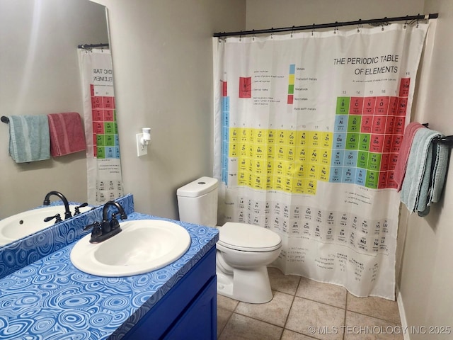 3617 S 74th W Ct, Tulsa, OK 74107 - bathroom featuring vanity, tile patterned flooring, and a shower with curtain
