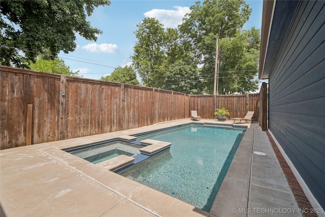 1617 S St Louis Ave, Tulsa, OK 74120 - view of swimming pool featuring a fenced backyard and a pool with connected hot tub