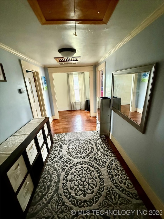 416 E 7th St, Dewey, OK 74029 - corridor with crown molding and wood finished floors