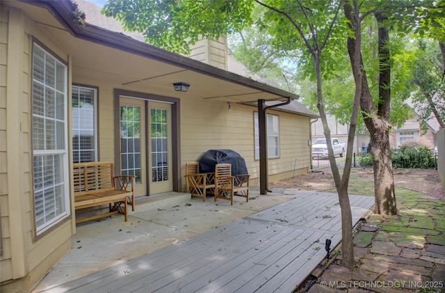 5512 S Columbia Ct, Tulsa, OK 74105 - wooden terrace featuring grilling area and a patio