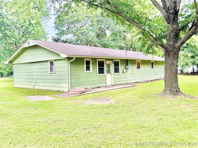 106 E Elk Rd, Whitefield, OK 74472 - ranch-style home with a front yard and a shingled roof