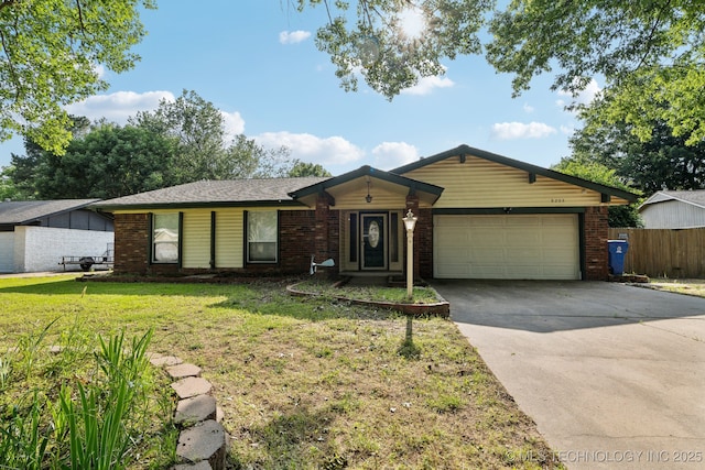 8202 S Ash Pl, Broken Arrow, OK 74011 - ranch-style house with a garage, brick siding, and concrete driveway