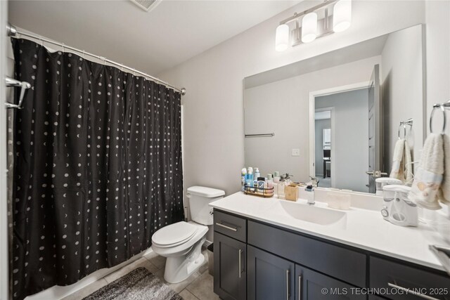 3117 W Winston St, Broken Arrow, OK 74011 - full bath featuring vanity, tile patterned floors, and a shower with curtain