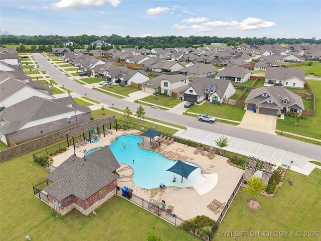 3117 W Winston St, Broken Arrow, OK 74011 - aerial perspective of suburban area with a pool