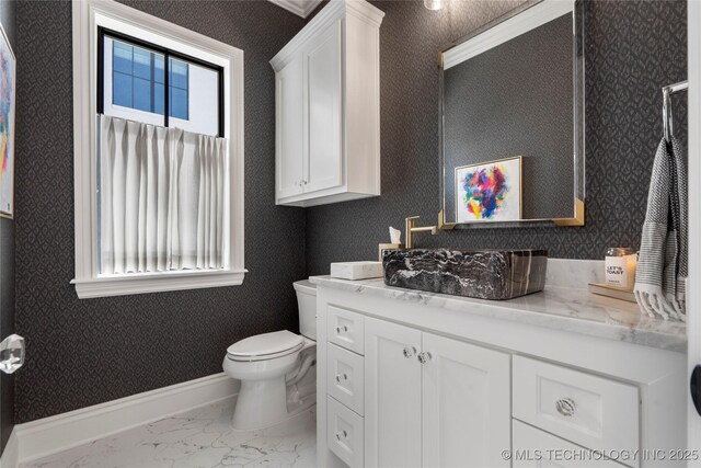 3207 E 44th St, Tulsa, OK 74105 - bathroom with vanity and marble finish flooring