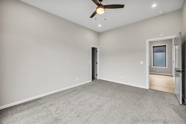 6364 N Blue Sage Dr, Owasso, OK 74055 - carpeted empty room featuring ceiling fan and recessed lighting
