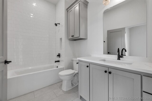 6364 N Blue Sage Dr, Owasso, OK 74055 - bathroom featuring vanity, washtub / shower combination, and tile patterned flooring