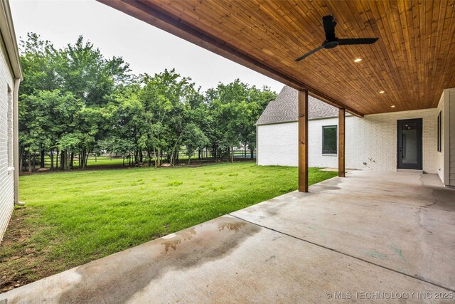 6364 N Blue Sage Dr, Owasso, OK 74055 - view of yard with a patio and a ceiling fan