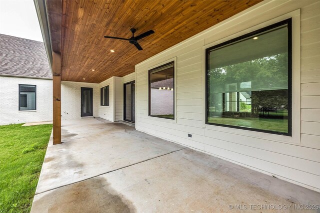 6364 N Blue Sage Dr, Owasso, OK 74055 - view of patio featuring a ceiling fan