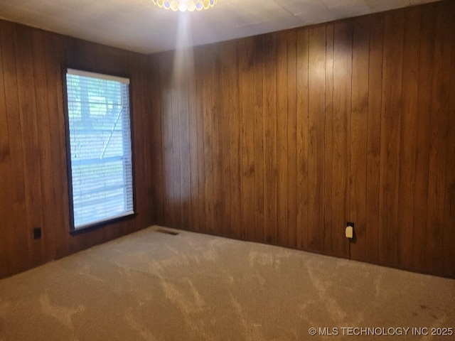 1296 Robin Hood Rd, Eufaula, OK 74432 - carpeted spare room with wood walls and healthy amount of natural light
