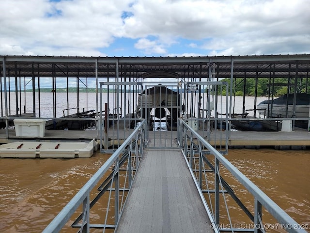 1296 Robin Hood Rd, Eufaula, OK 74432 - dock area featuring a water view and boat lift
