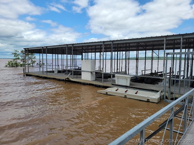 1296 Robin Hood Rd, Eufaula, OK 74432 - dock featuring a water view and boat lift