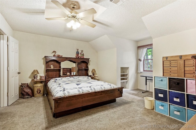 8609 S Joplin Ave, Tulsa, OK 74137 - bedroom with light colored carpet, a textured ceiling, and ceiling fan