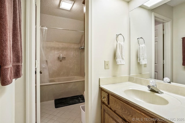 8609 S Joplin Ave, Tulsa, OK 74137 - full bath featuring vanity,  shower combination, and tile patterned floors