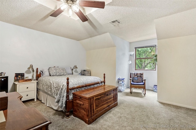 8609 S Joplin Ave, Tulsa, OK 74137 - bedroom with light carpet, a textured ceiling, and ceiling fan